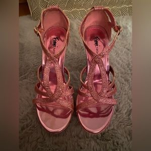 Pink glitter heels